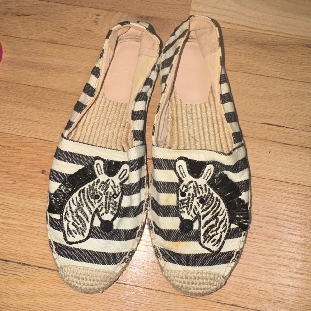 Kate Spade Black and White Zebra Espadrilles